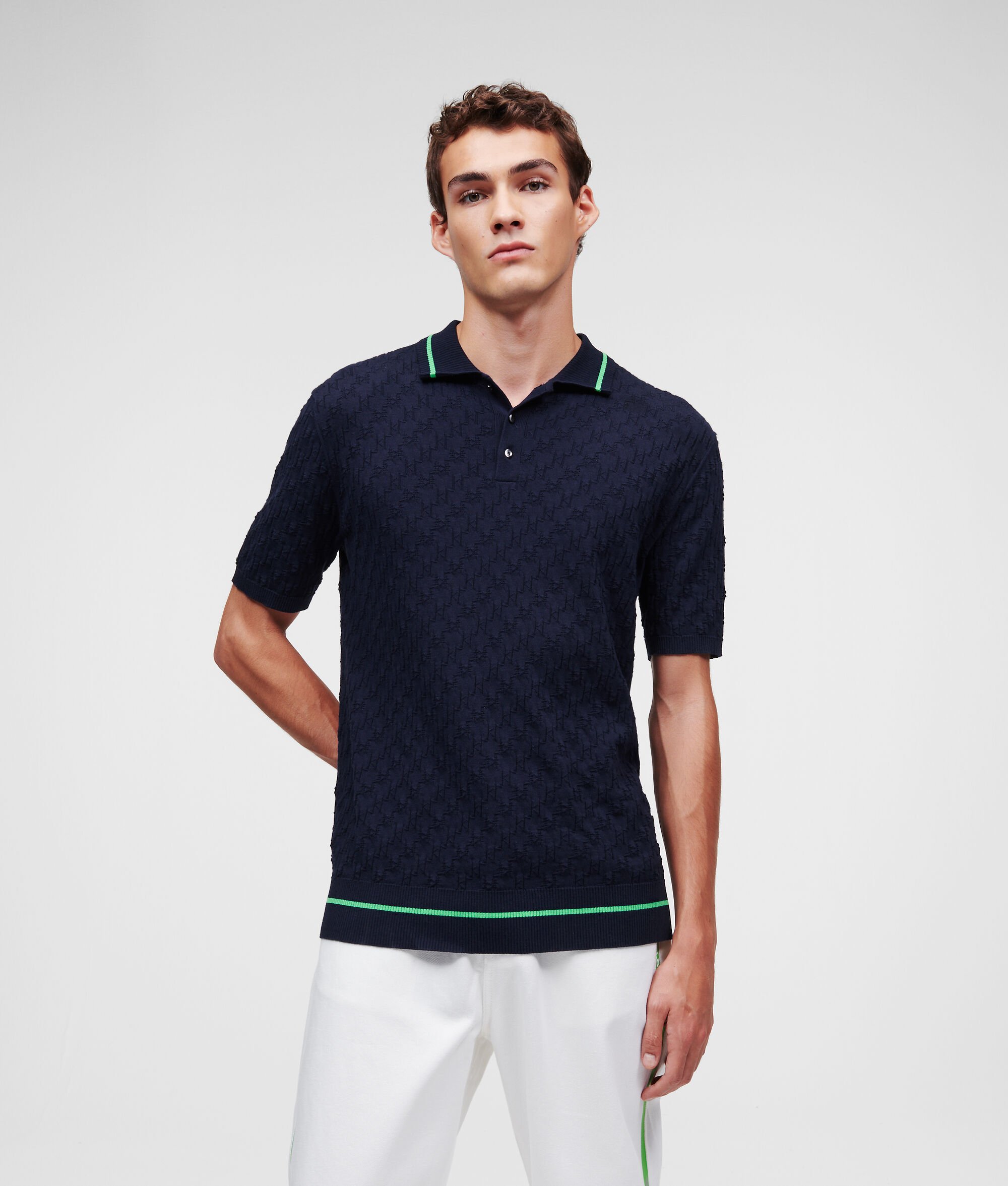 (image for) Dependable KL MONOGRAM KNITTED POLO SHIRT